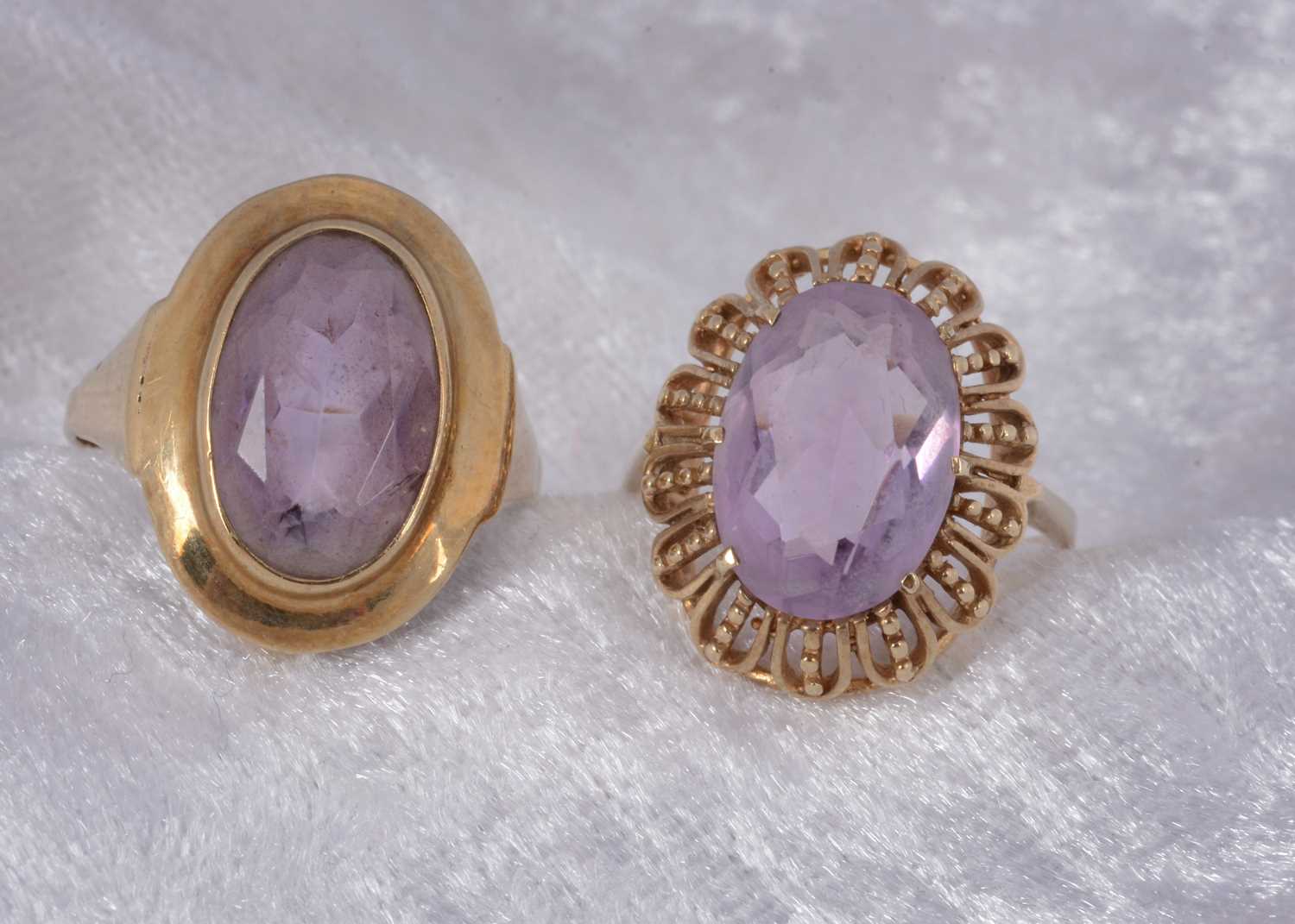 Lot 71 - Two amethyst German dress rings