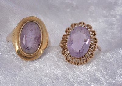 Lot 71 - Two amethyst German dress rings