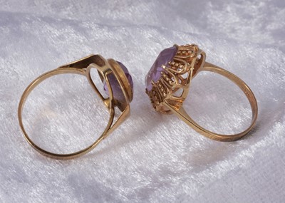 Lot 71 - Two amethyst German dress rings