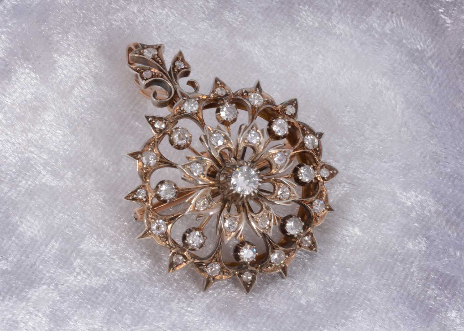 Lot 77 - A 19th Century diamond set target brooch