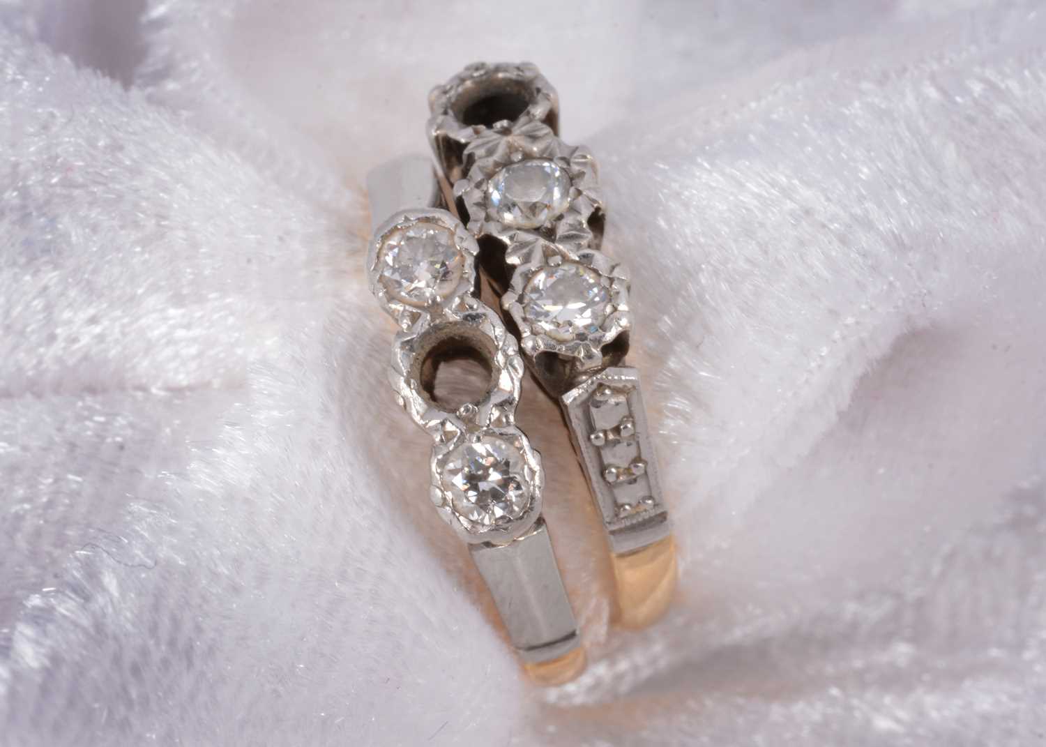 Lot 81 - Two 18ct gold and diamond dress rings