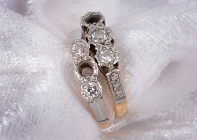 Lot 81 - Two 18ct gold and diamond dress rings