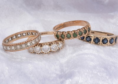 Lot 120 - Four 9ct gold gem set dress rings
