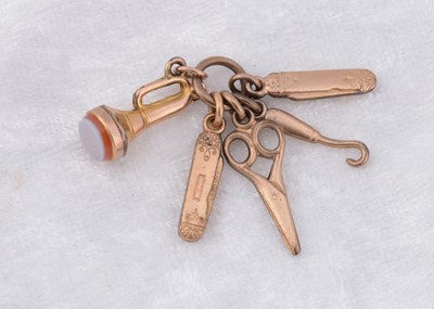 Lot 236 - A 9ct gold chatelaine charm