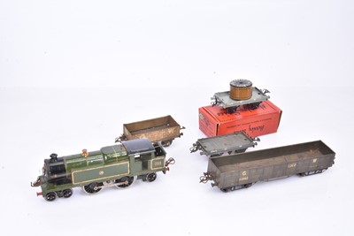 Lot 183 - Hornby 0 Gauge 20v electric  No 2 GWR green 2221 Special Tank Locomotive and wagons