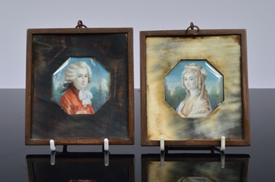 Lot 305 - A pair of late Georgian period portrait miniatures