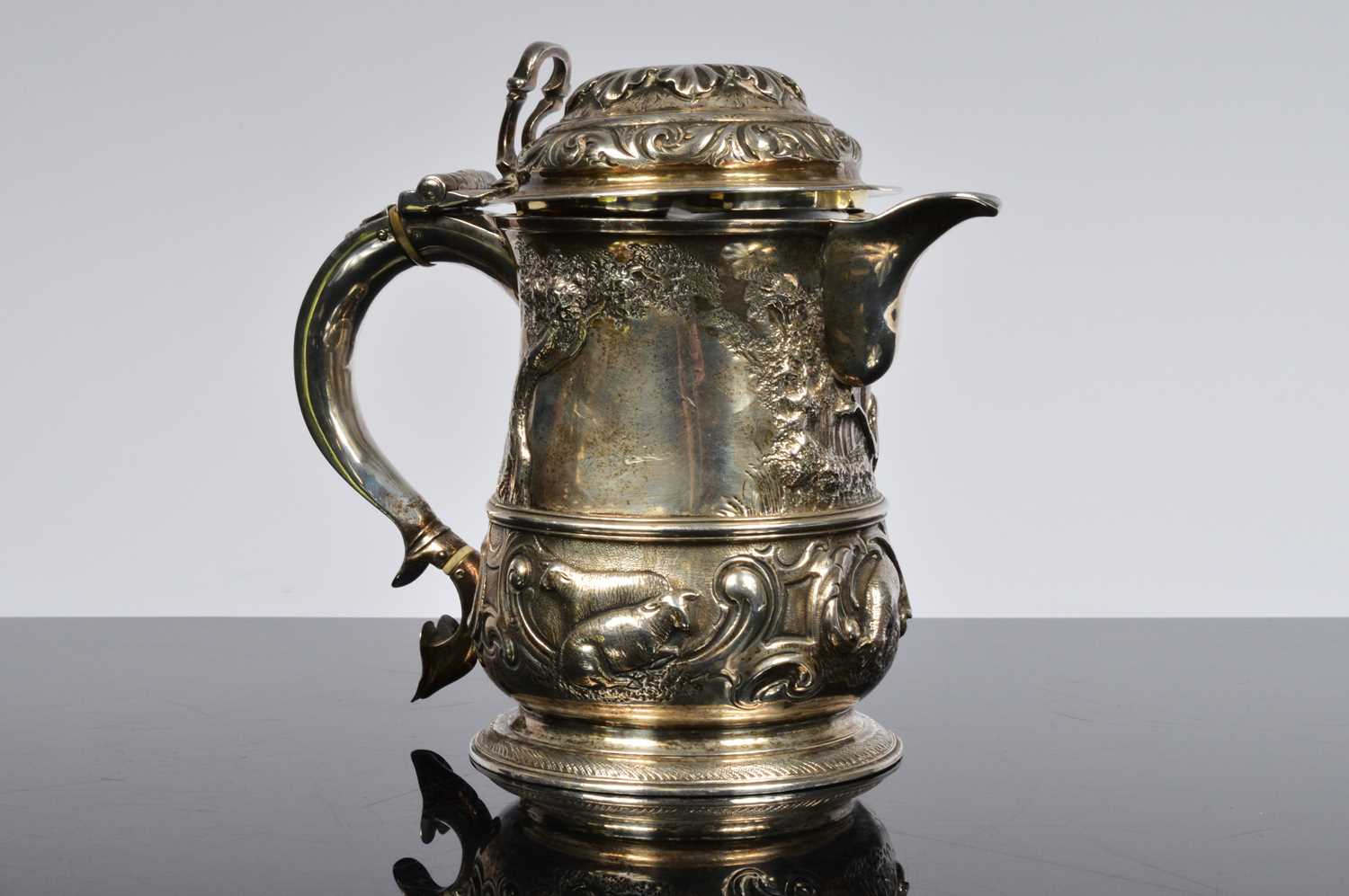 Lot 311 - A George II and later silver covered tankard by Richard Gurney & Co