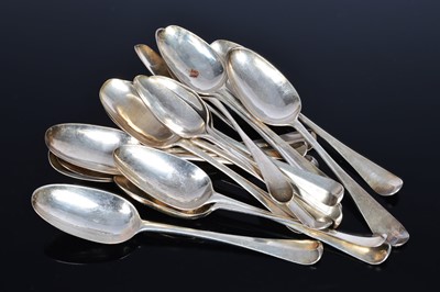 Lot 316 - Fifteen Georgian silver tablespoons