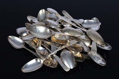 Lot 320 - A collection of Georgian and later silver teaspoons and coffee spoons