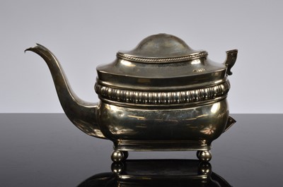 Lot 347 - A damaged George III silver teapot by Peter & William Bateman
