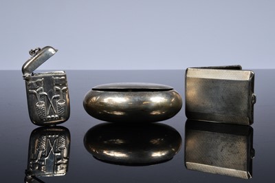 Lot 348 - Three 20th century silver smoking related items