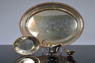 Lot 373 - A large silver plated oval tray from Mappin & Webb