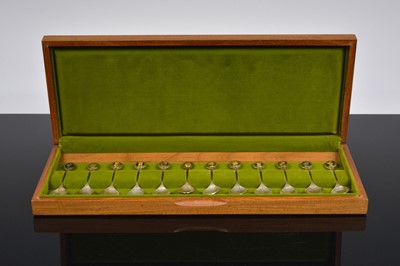 Lot 376 - A cased set of twelve 1970s silver The Royal Horticultural Society Flower Spoons from John Pinches