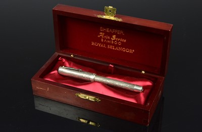 Lot 394 - A boxed Sheaffer Asia Series Bamboo Royal Selangor pewter fountain pen