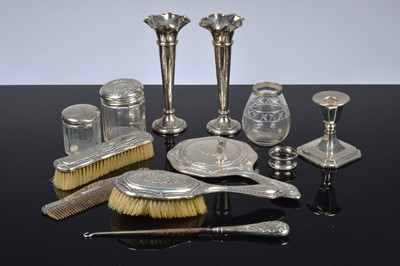 Lot 399 - A collection of silver and other dressing table items