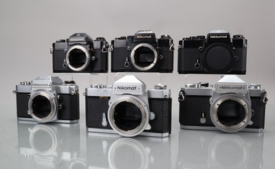 Lot 155 - Six Nikon Nikkormat SLR Camera Bodies