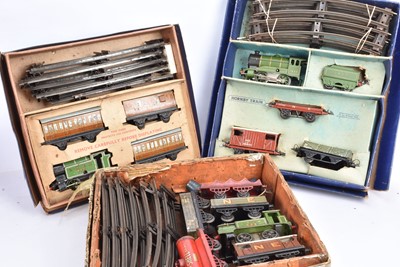 Lot 220 - Three Hornby 0 Gauge LNER Clockwork Train Sets