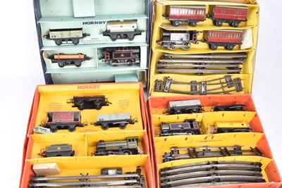 Lot 221 - Four Hornby 0 Gauge BR clockwork Train Sets