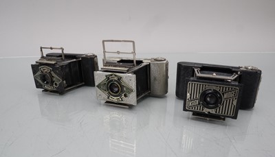 Lot 241 - Three Ensign Midget Folding Strut Cameras