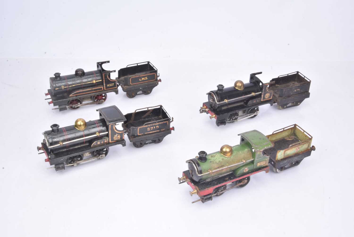 Lot 238 - Hornby 0 Gauge early No 1 clockwork Locomotives and Tender