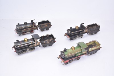 Lot 238 - Hornby 0 Gauge early No 1 clockwork Locomotives and Tender