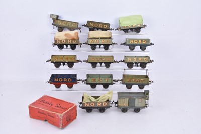 Lot 254 - French Hornby 0 Gauge  NORD EST and ETAT Open wagons and NORD Van