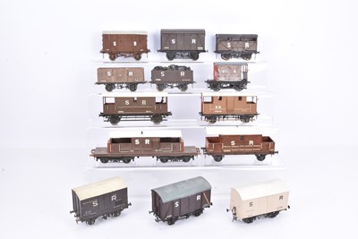 Lot 279 - Collection of 0 Gauge SR kitbuilt Goods Rolling Stock by various makers