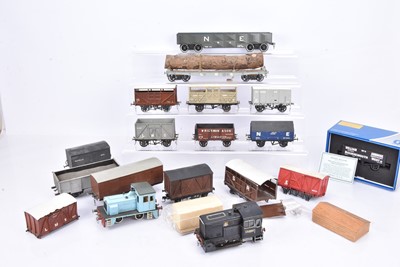 Lot 281 - O gauge Lima and Scratchbuilt 0-4-0 Diesel Shunters Dapol Wessex Wagon and various kitbuilt wagons