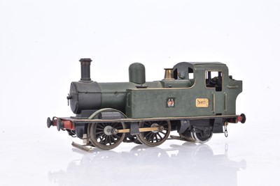 Lot 284 - Kit/Scratchbuilt 0 Gauge GWR green Class 14XX 0-4-2 Tank engine with outside third rail pick up