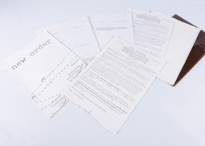 Lot 371 - New Order Gig Contract / Tour Itinerary