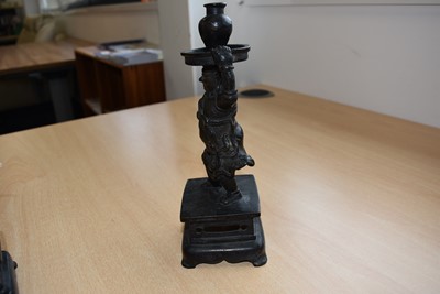 Lot 20 - A pair of Chinese Bronze Candlesticks