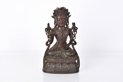 Lot 21 - A cast metal figure of Bodhisattva