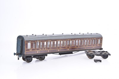 Lot 314 - Mills 0 Gauge LMS deep maroon 1st/3rd Mainline Corridor Coach