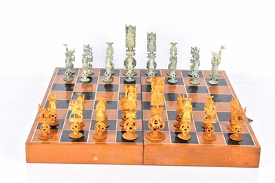 Lot 43 - An Oriental Hand Carved Chess Set