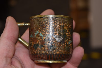 Lot 46 - A Pair of Japanese Cloisonne Coffee Cups and Saucers