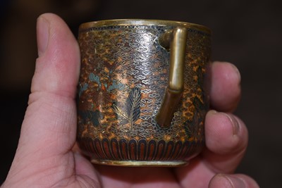 Lot 46 - A Pair of Japanese Cloisonne Coffee Cups and Saucers