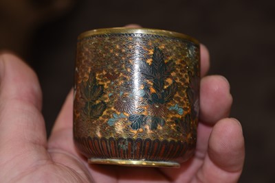 Lot 46 - A Pair of Japanese Cloisonne Coffee Cups and Saucers