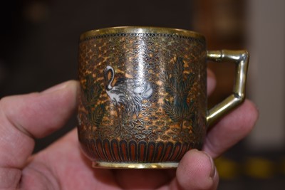 Lot 46 - A Pair of Japanese Cloisonne Coffee Cups and Saucers