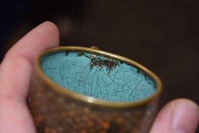 Lot 46 - A Pair of Japanese Cloisonne Coffee Cups and Saucers