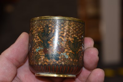 Lot 46 - A Pair of Japanese Cloisonne Coffee Cups and Saucers