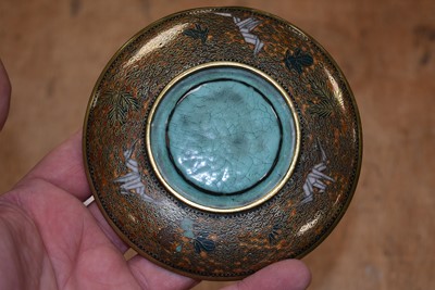 Lot 46 - A Pair of Japanese Cloisonne Coffee Cups and Saucers