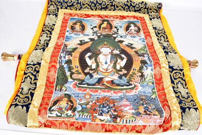 Lot 50 - A hand painted Tibetan Thangka