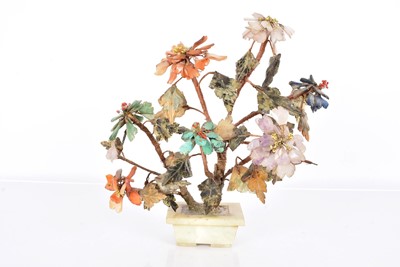 Lot 54 - A Chinese Hand Carved Hardstone/Mineral Bonsai Tree