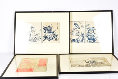 Lot 55 - A selection of Japanese Woodblock prints and more