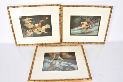 Lot 57 - Three Laques Du Coromandel framed plates