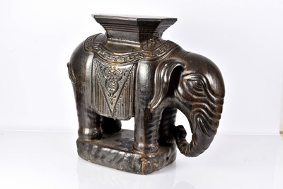 Lot 66 - A large ceramic Chinese Elephant Stool