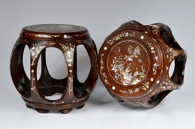 Lot 67 - A set of four Chinese Rosewood Drum Stools