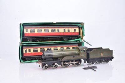 Lot 337 - Bassett-Lowke 0 Gauge post-war BR green Prince Charles 62453 4-4-0 Locomotive and Tender and two blood and custard Coaches