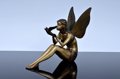 Lot 83 - A bronze sculpture of a Fairy and Dove