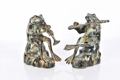 Lot 96 - Two Bronze Sculptures of frogs